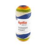 504 Blauw, creme, groen, geel, oranje