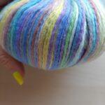 Pastel paars/geel/blauw